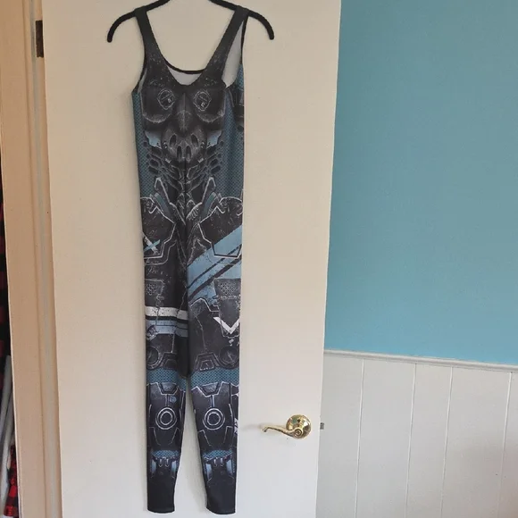 Blackmilk - Mecha Catsuit - Black and Blue Sci-Fi Jumpsuit - Size M - Picture 3 of 8